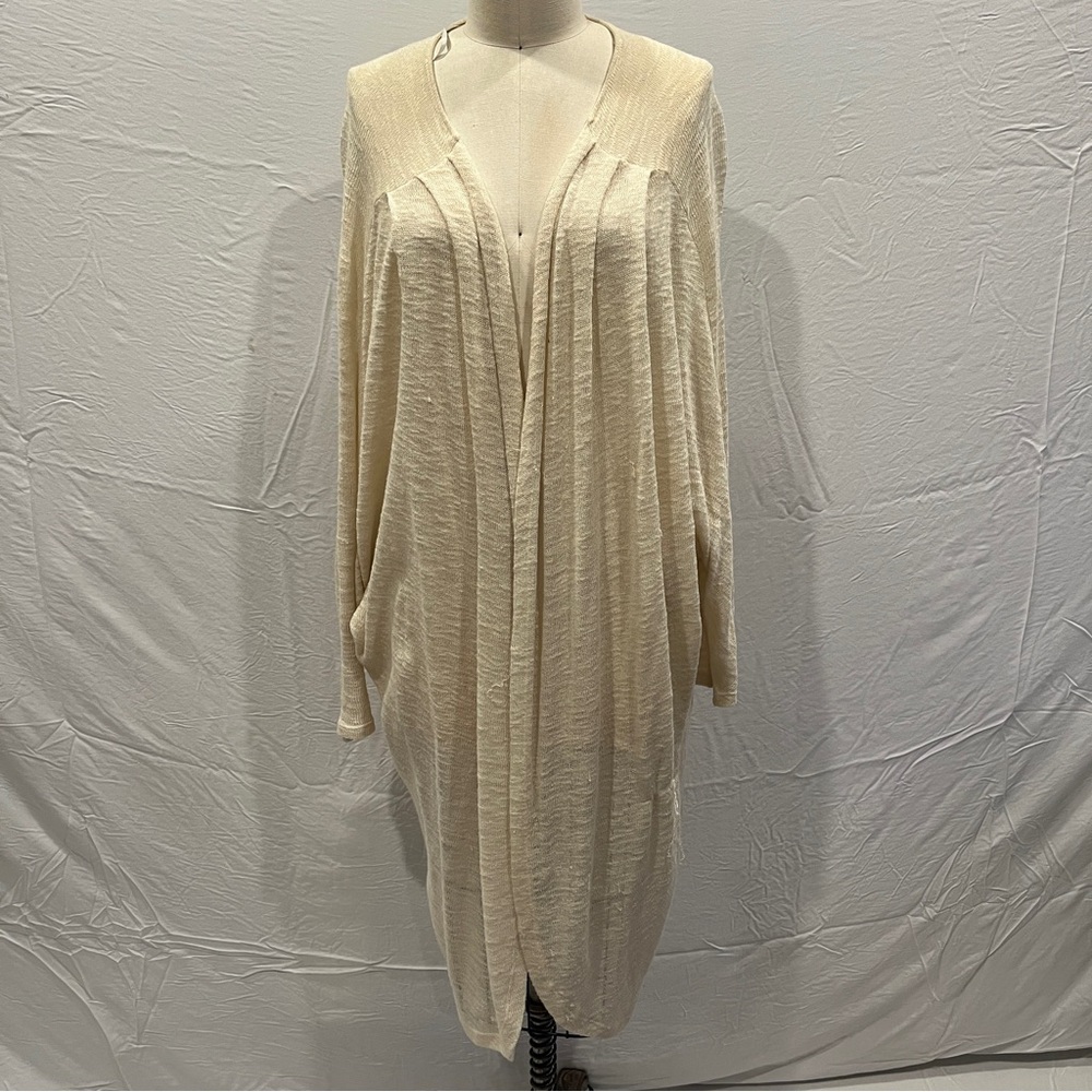Elegant Cream Long Cardigan